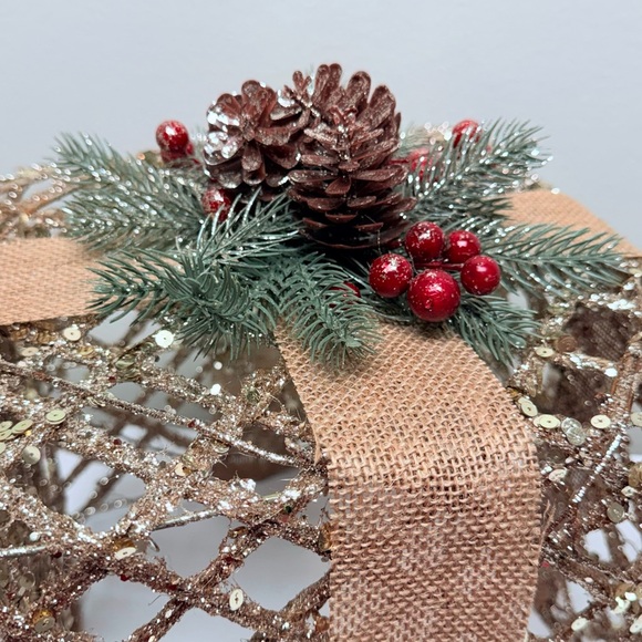 New Hobby Lobby Set of 3 Glitter & Pine Metal Holiday Gift Boxes Decor - Picture 5 of 14